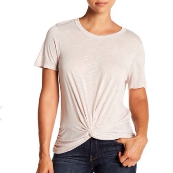 Michael Stars Short Sleeve Knotted Front Tee - Picture 1 of 5